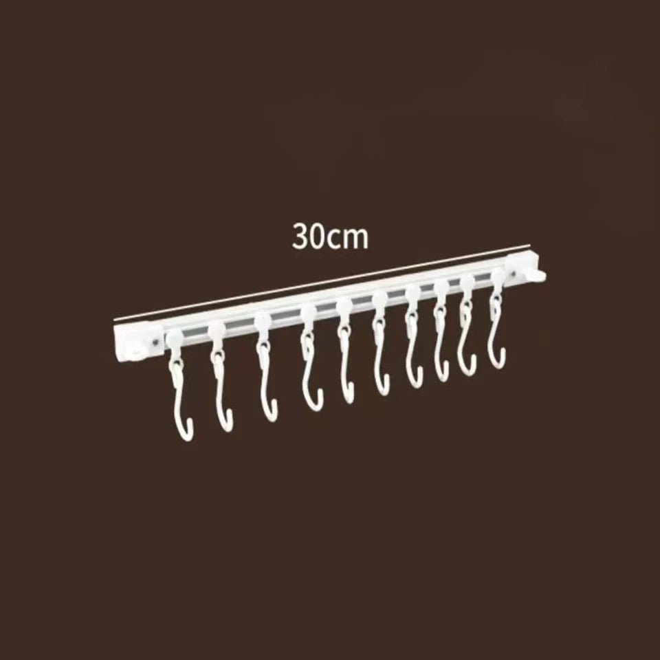 Wall Mounted Hooks for Kitchen – Sliding Track Hook