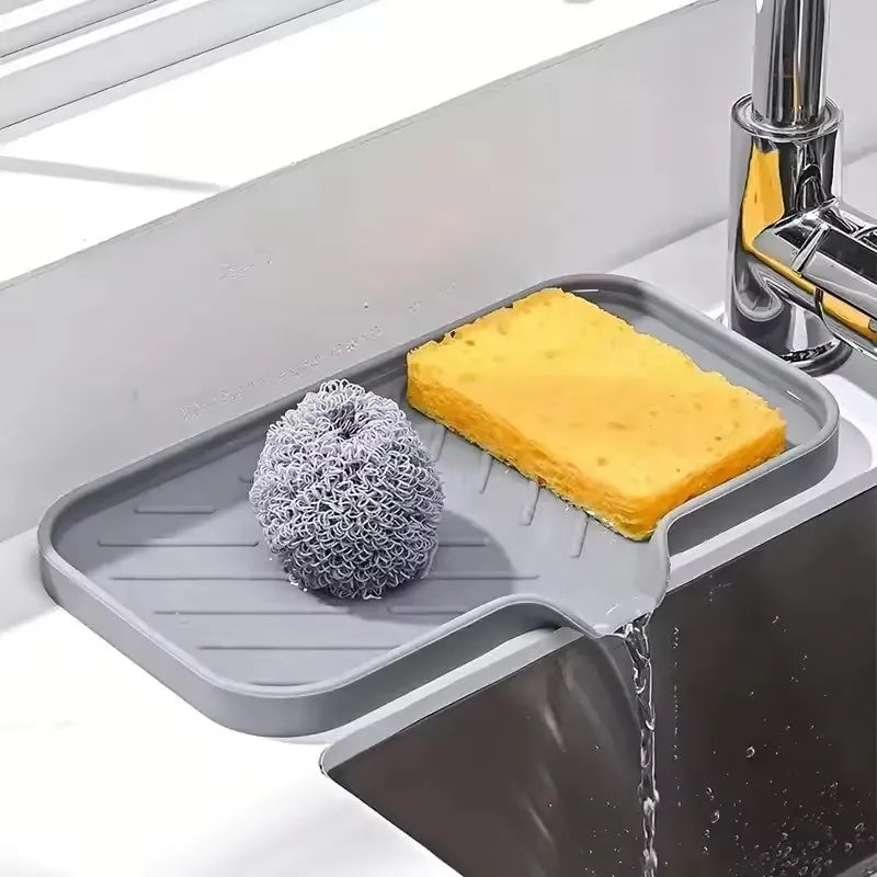 Silicone Sink Mat – Faucet Splash Guard & Tray