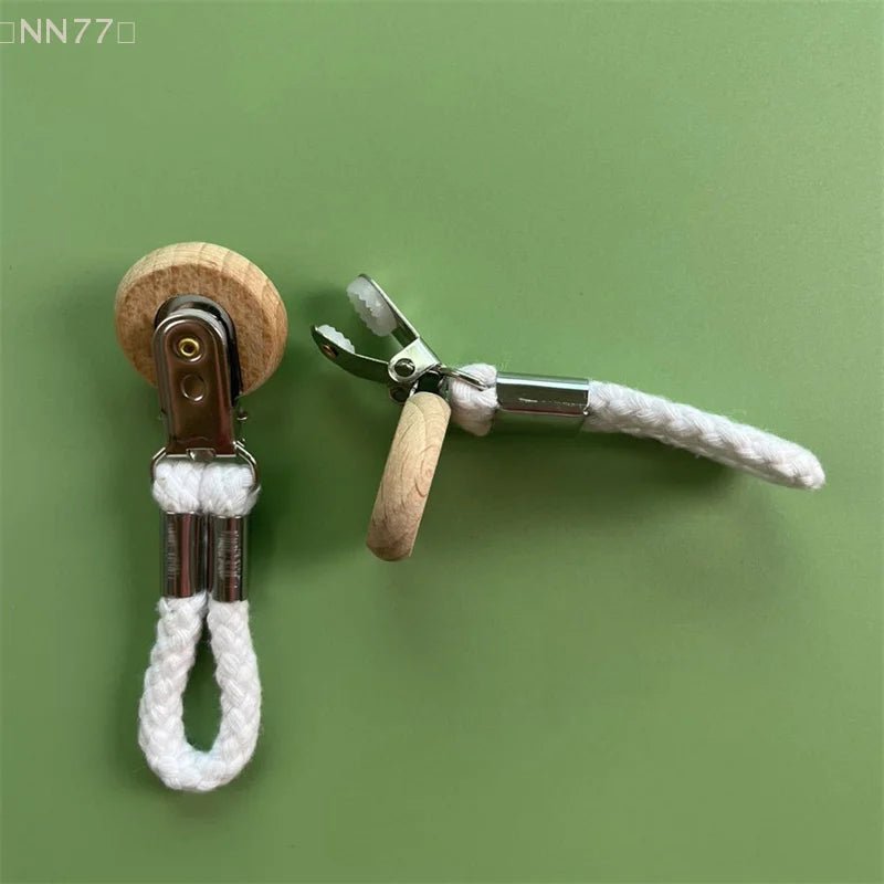 2pcs Braided Clothes Hanger Clips for Kitchen & Bath