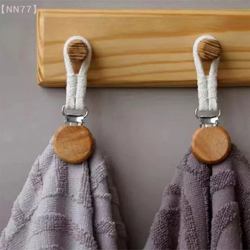 2pcs Braided Clothes Hanger Clips for Kitchen & Bath