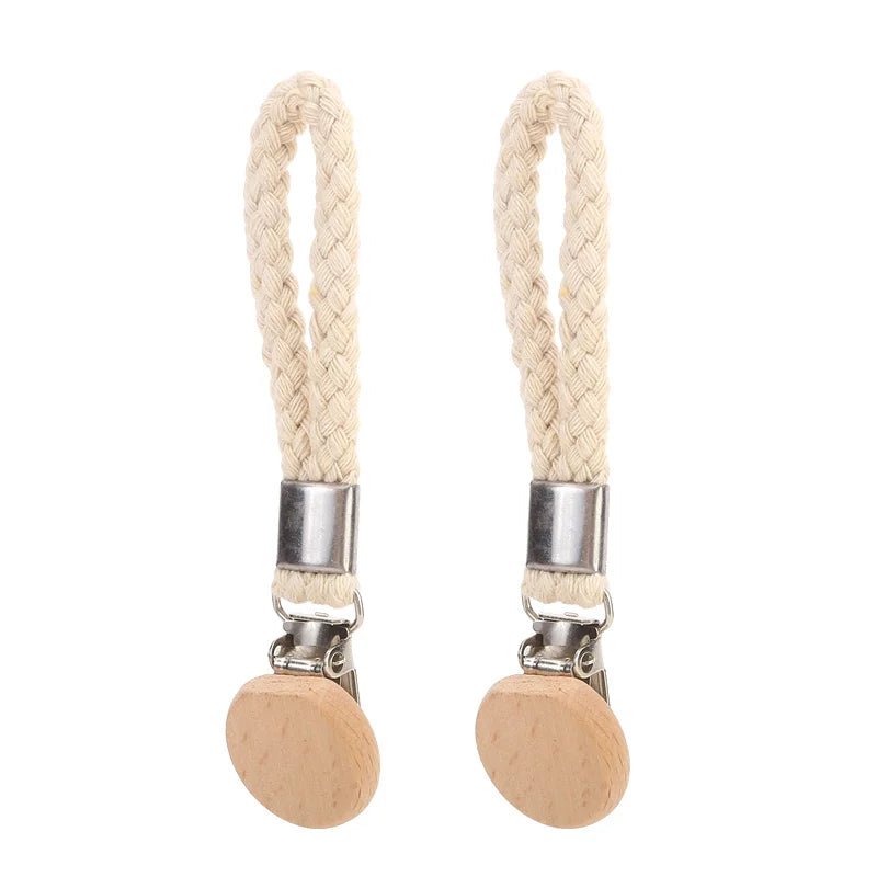 2pcs Braided Clothes Hanger Clips for Kitchen & Bath