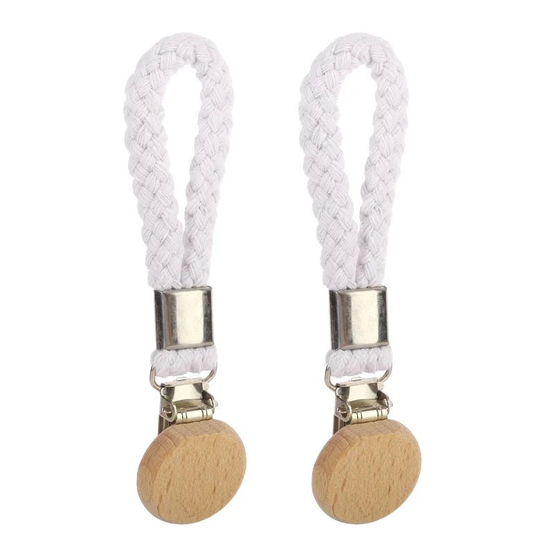 2pcs Braided Clothes Hanger Clips for Kitchen & Bath