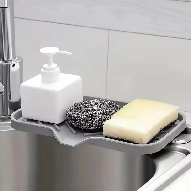 Silicone Sink Mat – Faucet Splash Guard & Tray