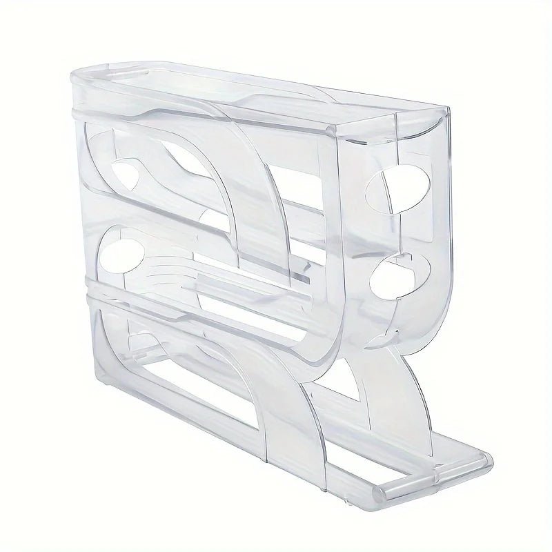4 Tier Rolling Egg Dispenser Space - Saving Automatic Egg Roller Dispenser Display Rack Organizer for Kitchen Refrigerator Storage - Youlander