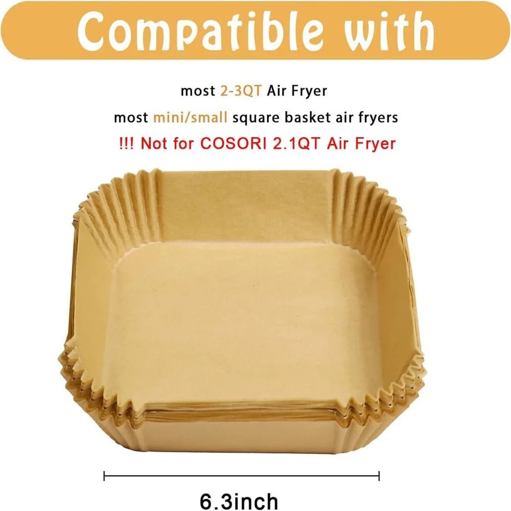 50/100/200pcs Disposable Air Fryer Paper Round/Square Special Paper Food Silicon Oil Paper Air Fryer Liners Baking Paper - Youlander
