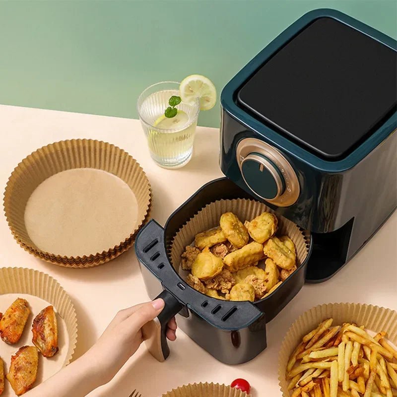 50/100/200pcs Disposable Air Fryer Paper Round/Square Special Paper Food Silicon Oil Paper Air Fryer Liners Baking Paper - Youlander