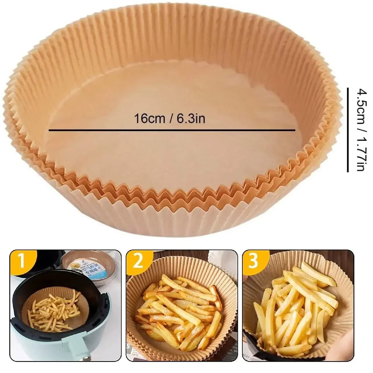50/100/200pcs Disposable Air Fryer Paper Round/Square Special Paper Food Silicon Oil Paper Air Fryer Liners Baking Paper - Youlander