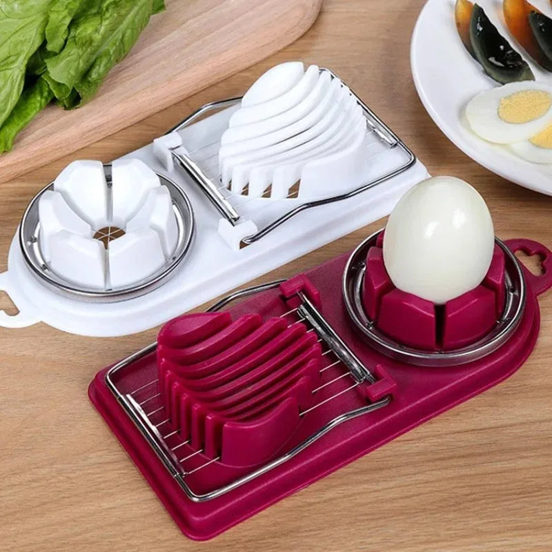 Multifunctional Egg Cutter Stainless Steel Egg Slicer Sectioner Cutter Mold Flower-Shape Luncheon Meat Cutter Kitchen Gadgets