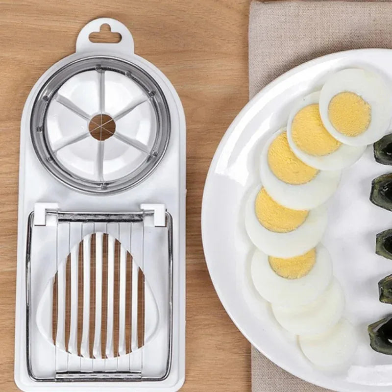 Multifunctional Egg Cutter Stainless Steel Egg Slicer Sectioner Cutter Mold Flower-Shape Luncheon Meat Cutter Kitchen Gadgets