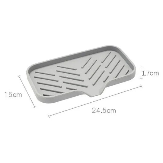 Silicone Sink Mat – Faucet Splash Guard & Tray