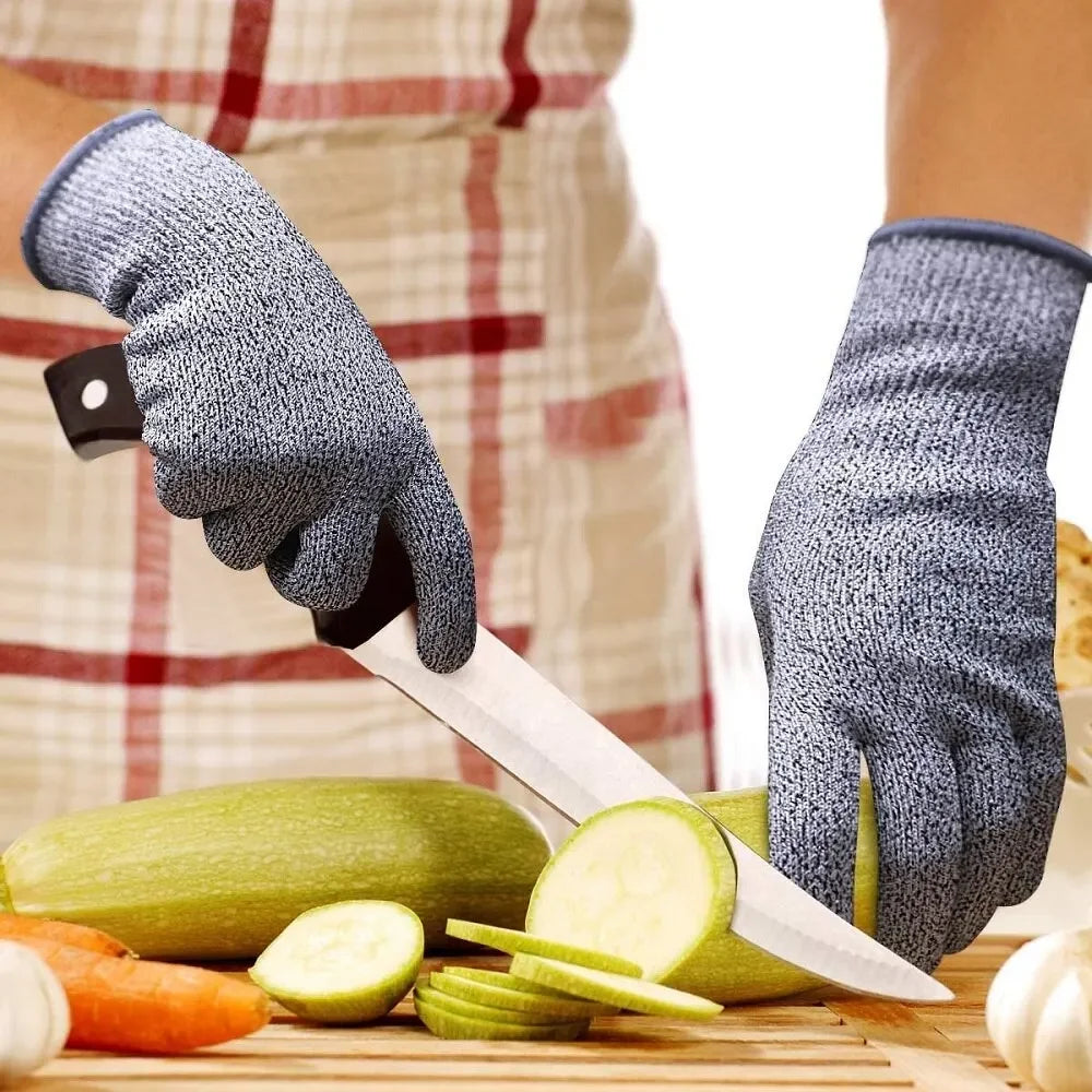 Grade 5 Cut-Resistant Kitchen Gloves – HPPE Protective Gloves for Glass Cutting, Scratch Resistance & Safety (Ideal for Gardener