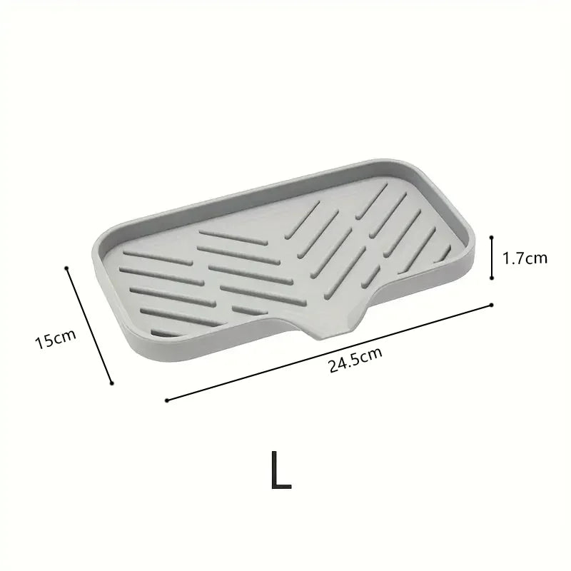 Silicone Sink Mat – Faucet Splash Guard & Tray