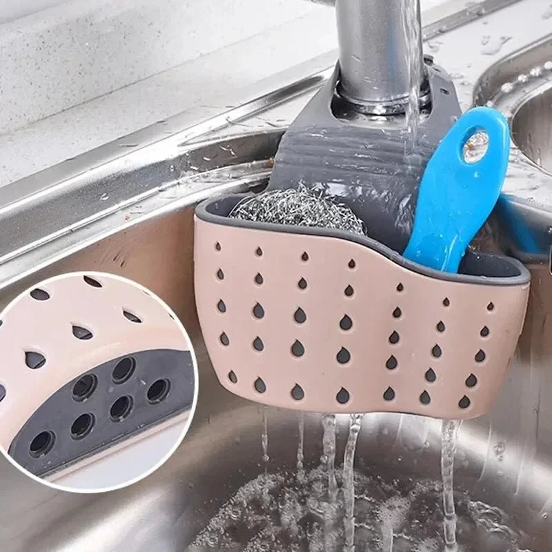 Kitchen Accessories Home Storage Drain Basket Kitchen Sink Holder Adjustable Soap Sponge Shlf Hanging Drain Basket Bag 1PCS - Youlander