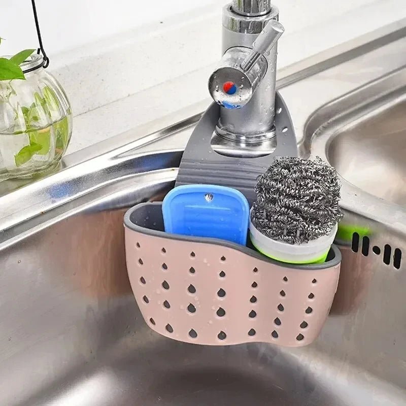 Kitchen Accessories Home Storage Drain Basket Kitchen Sink Holder Adjustable Soap Sponge Shlf Hanging Drain Basket Bag 1PCS - Youlander
