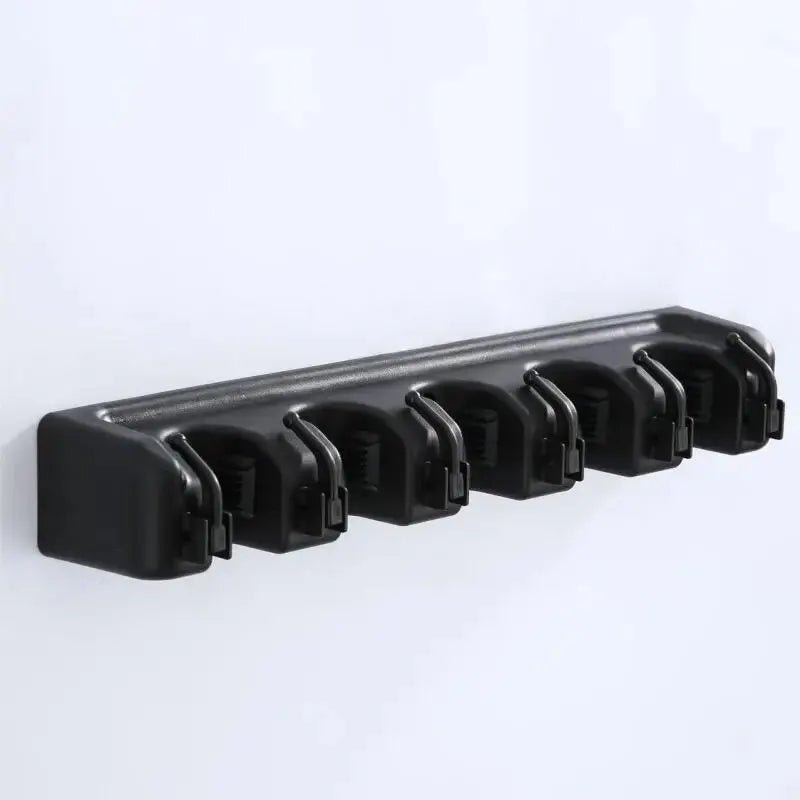 Wall Mounted Broom and Mop Holder – 5 Slot Kitchen Organizer