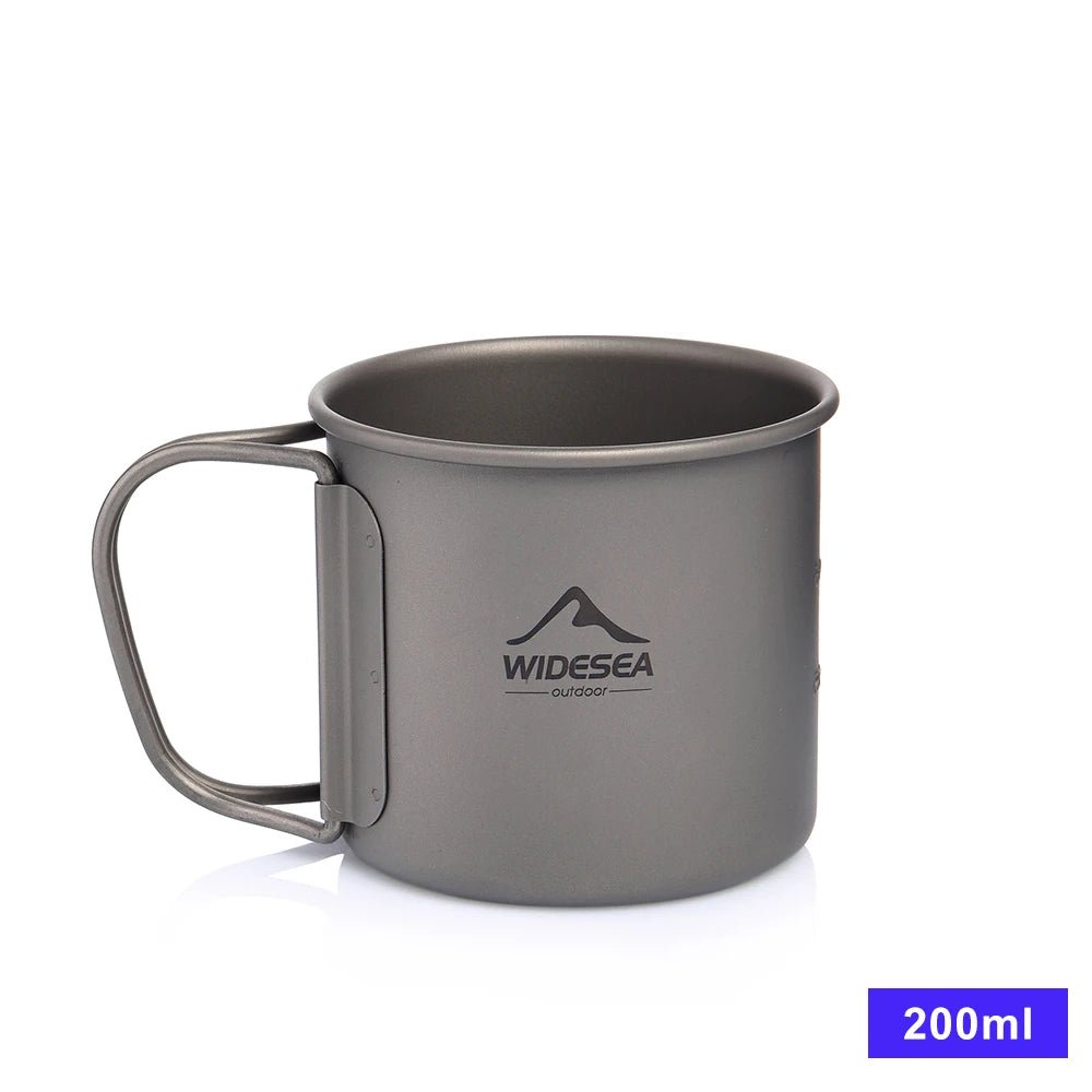 Widesea Camping Mug Titanium Cup Tourist Tableware Picnic Utensils Outdoor Kitchen Equipment Travel Cooking Set Cookware Hiking