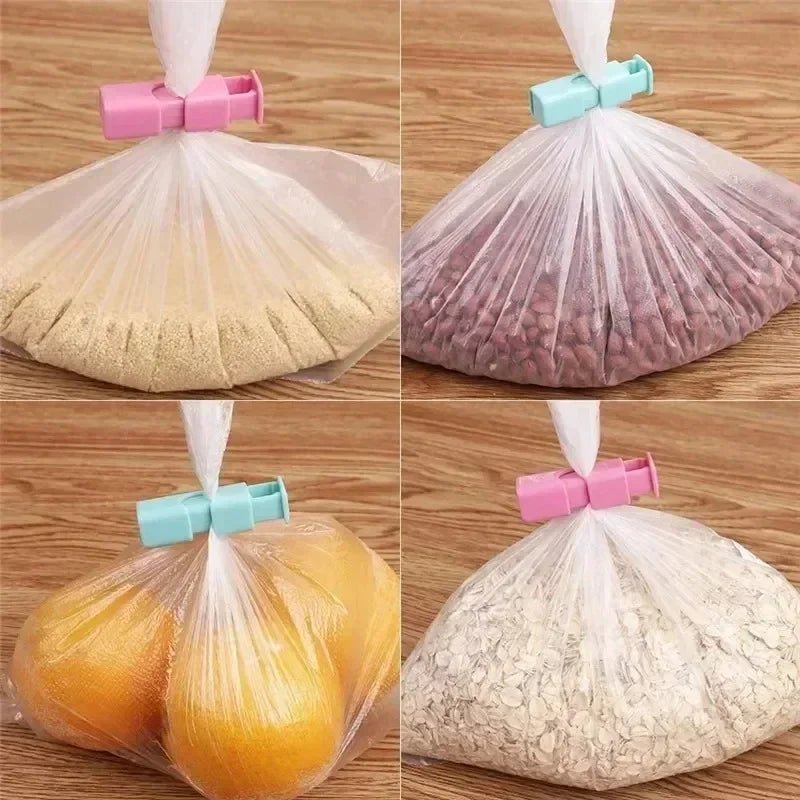 12 PCS Squeeze Bread Bag Clips Reusable Fresh Food Seal Plastic Clip Snack Bag Seal Spring Clip Home Kitchen Storage - Youlander