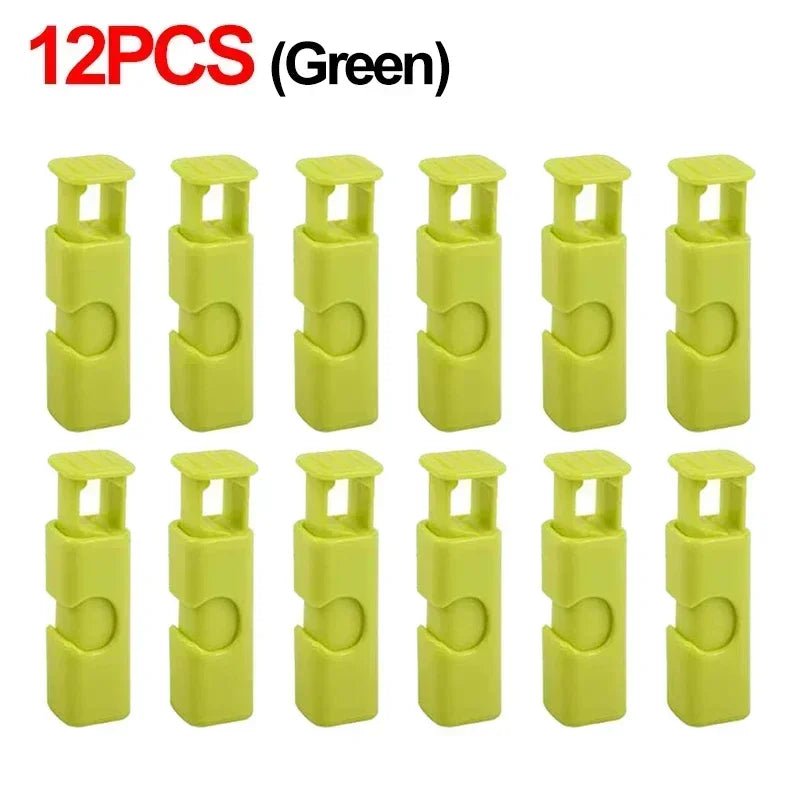 12 PCS Squeeze Bread Bag Clips Reusable Fresh Food Seal Plastic Clip Snack Bag Seal Spring Clip Home Kitchen Storage - Youlander