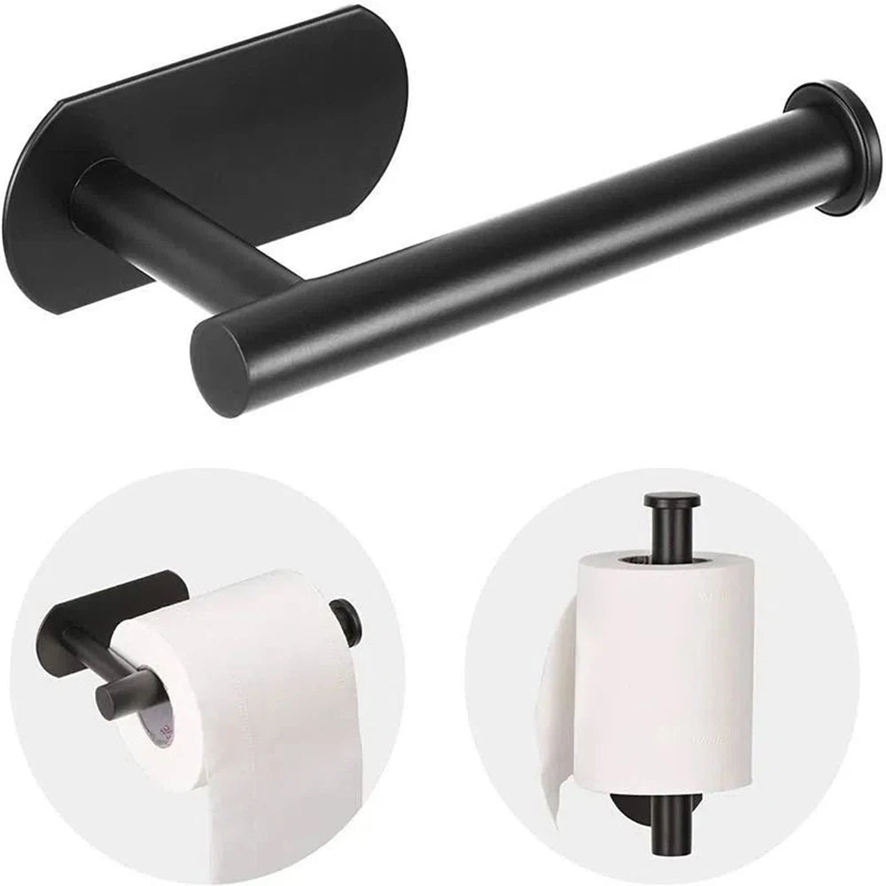 1PC Stainless Steel Roll Paper Holder Kitchen Plastic Wrap Wall Mount No Punch Hat Hanger Toilet Paper Holder Storage Hook - Youlander