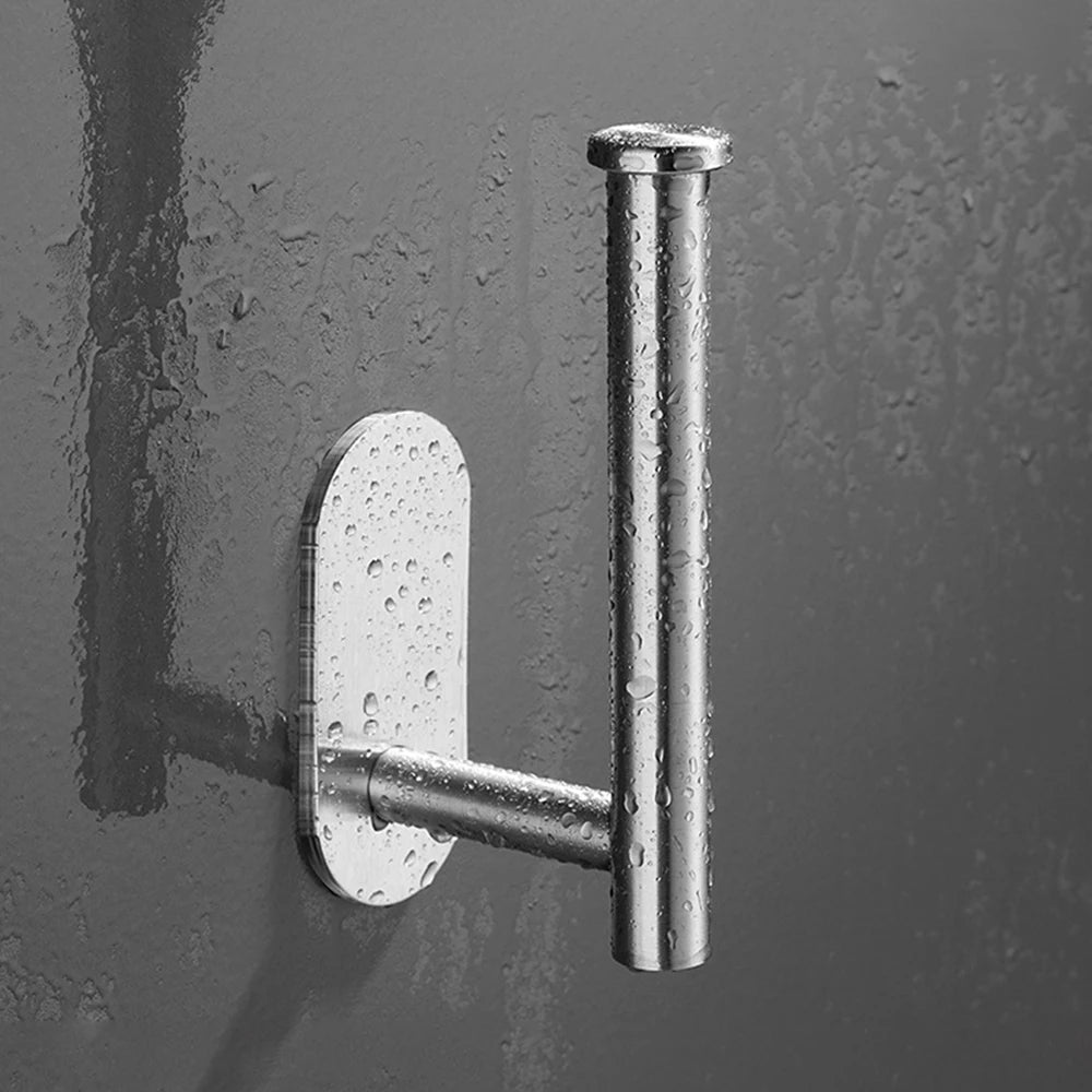 1PC Stainless Steel Roll Paper Holder Kitchen Plastic Wrap Wall Mount No Punch Hat Hanger Toilet Paper Holder Storage Hook - Youlander
