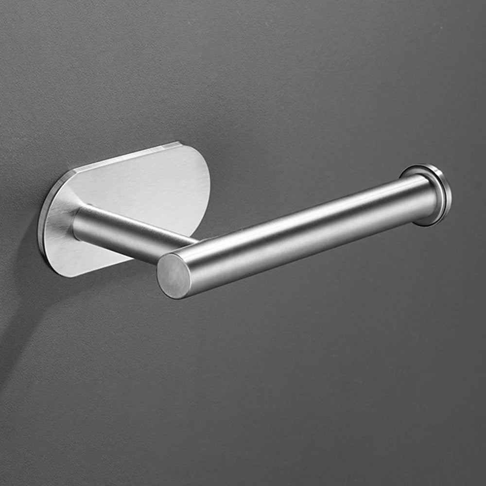 1PC Stainless Steel Roll Paper Holder Kitchen Plastic Wrap Wall Mount No Punch Hat Hanger Toilet Paper Holder Storage Hook - Youlander