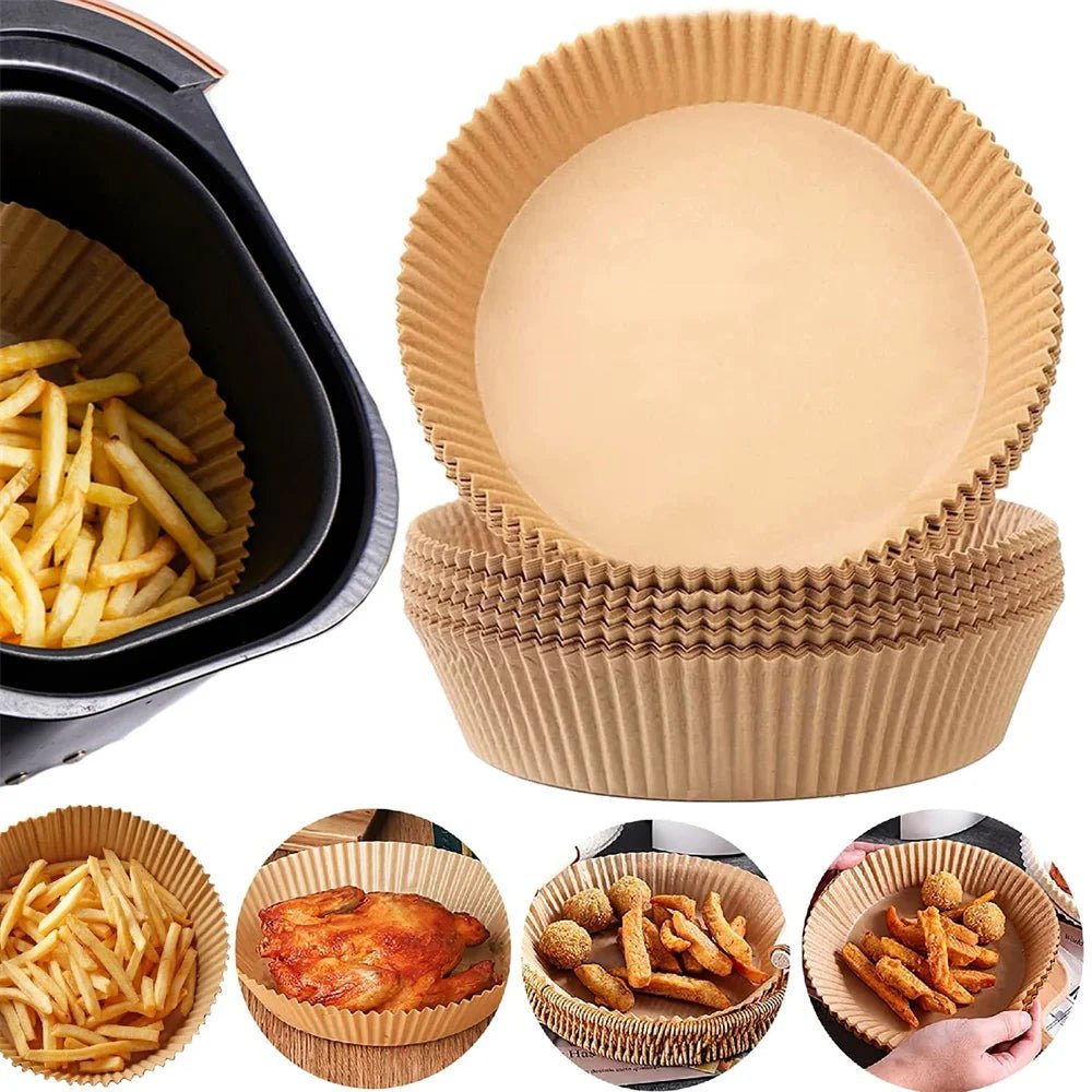 50/100/200pcs Disposable Air Fryer Paper Round/Square Special Paper Food Silicon Oil Paper Air Fryer Liners Baking Paper - Youlander