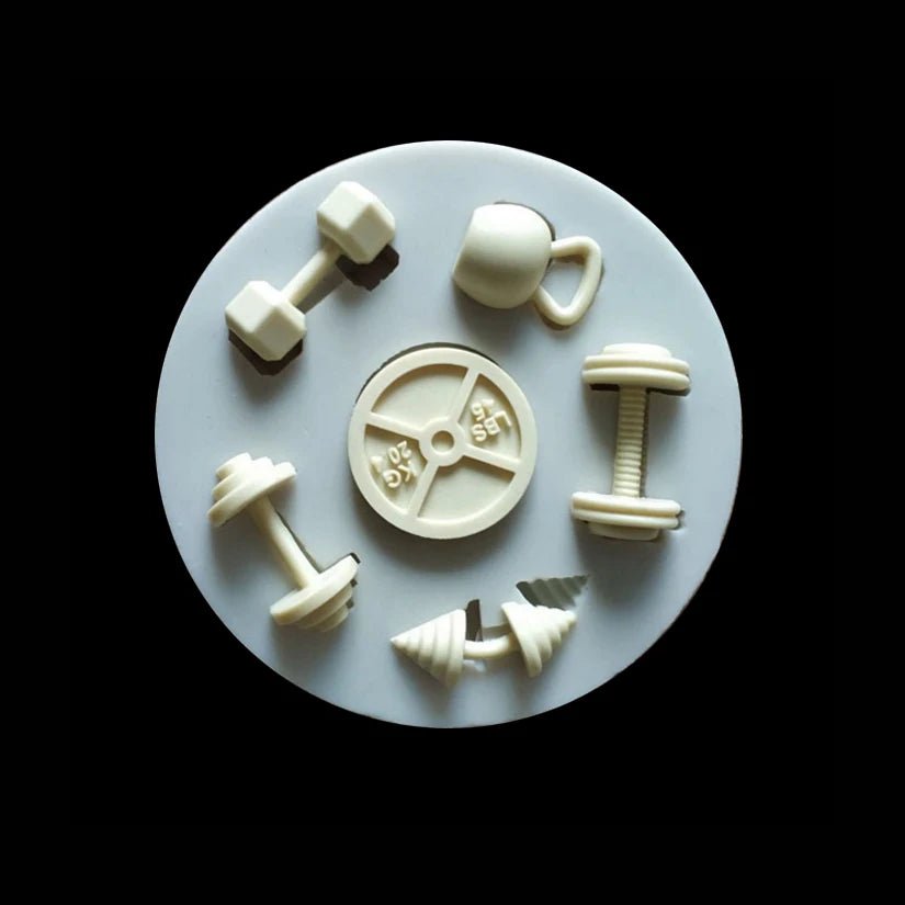 Dumbbell Fitness Equipment Silicone Fondant Cake Mold Sugarcraft Chocolate Cupcake Baking Mold for the Kitchen Decorating Tools - Youlander