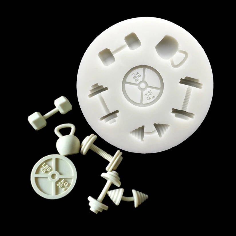 Dumbbell Fitness Equipment Silicone Fondant Cake Mold Sugarcraft Chocolate Cupcake Baking Mold for the Kitchen Decorating Tools - Youlander