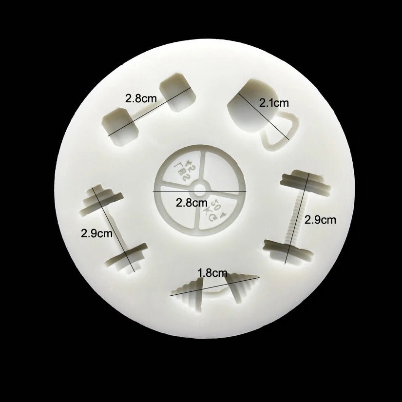 Dumbbell Fitness Equipment Silicone Fondant Cake Mold Sugarcraft Chocolate Cupcake Baking Mold for the Kitchen Decorating Tools - Youlander