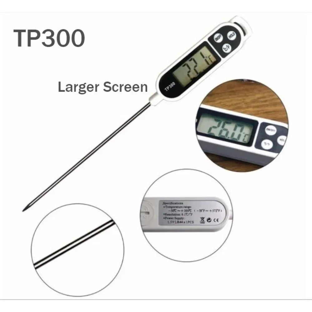 Food Thermometer TP300 Digital Kitchen Water Oil Thermometer for Meat Cooking Food Probe BBQ Electronic Oven Kitchen Tools - Youlander