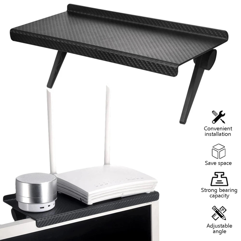 Home Organizer Adjustable TV Screen Top Shelf Rack Computer Monitor Desktop Display Stand TV Rack Router Storage Rack Holder - Youlander