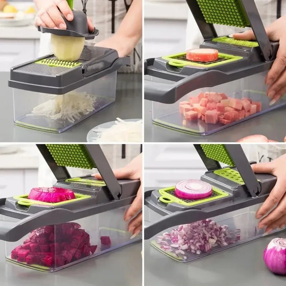 Multifunctional Vegetable Chopper Handle Food Grate Food Chopper Vegetable Slicer Dicer Cut 14/16 in 1 Kitchen Items Cocina - Youlander