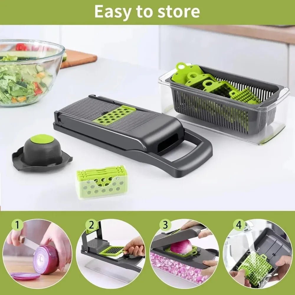 Multifunctional Vegetable Chopper Handle Food Grate Food Chopper Vegetable Slicer Dicer Cut 14/16 in 1 Kitchen Items Cocina - Youlander