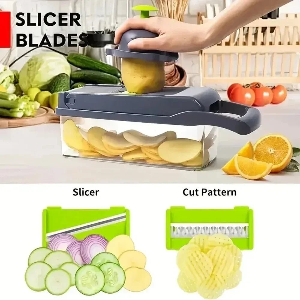 Multifunctional Vegetable Chopper Handle Food Grate Food Chopper Vegetable Slicer Dicer Cut 14/16 in 1 Kitchen Items Cocina - Youlander