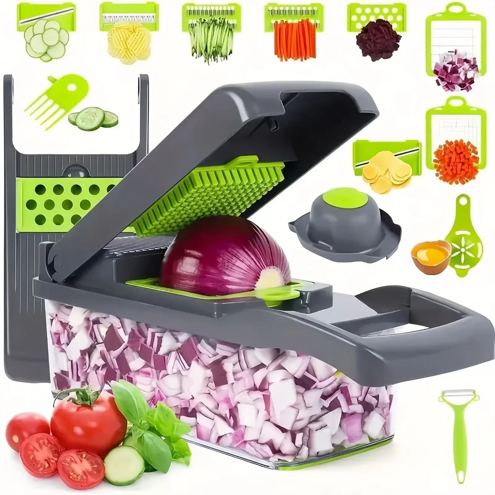 Multifunctional Vegetable Chopper Handle Food Grate Food Chopper Vegetable Slicer Dicer Cut 14/16 in 1 Kitchen Items Cocina - Youlander