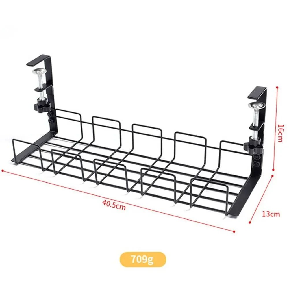Undertable Storage Rack Metal Cable Tray Computer Desk Wire Organizer without Perforated Kitchen Storage Accessories - Youlander