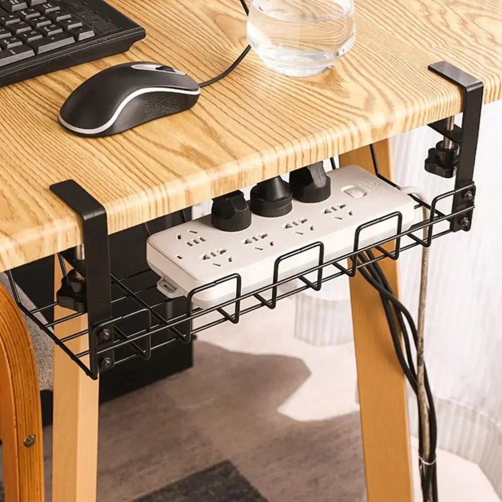 Undertable Storage Rack Metal Cable Tray Computer Desk Wire Organizer without Perforated Kitchen Storage Accessories - Youlander