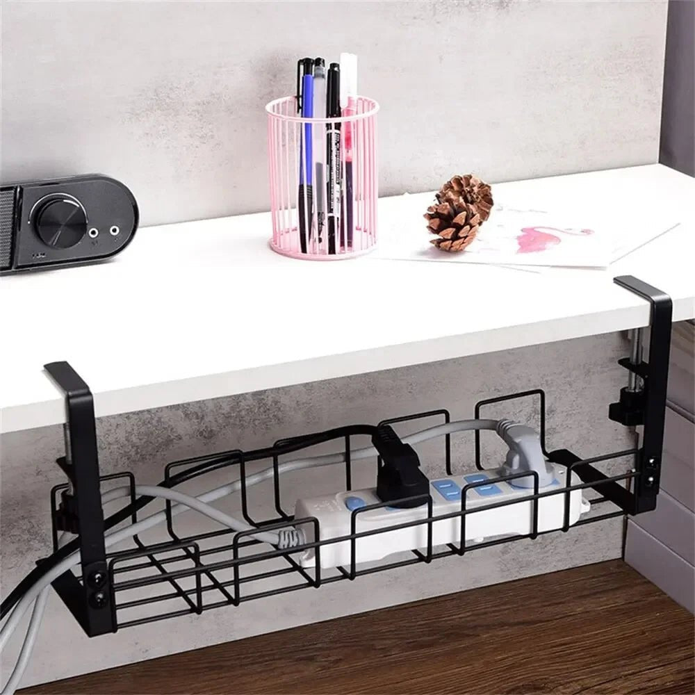 Undertable Storage Rack Metal Cable Tray Computer Desk Wire Organizer without Perforated Kitchen Storage Accessories - Youlander